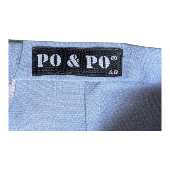 Vtg Y2K 90s Blue Mini Pencil Skirt Size 2 Office Siren 26" Waist PO & PO Slit - Picture 5 of 8